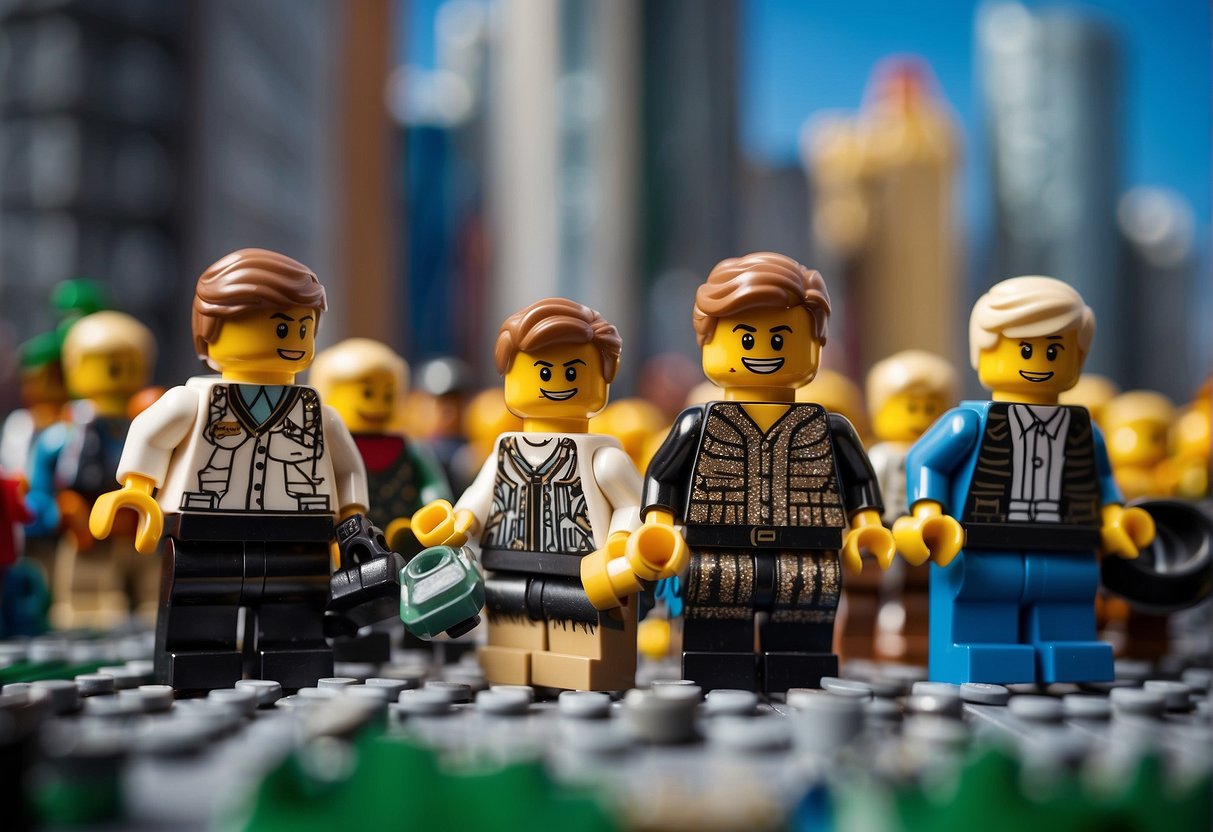 What Lego Set Has the Most Minifigures: A crowded lego city scene with numerous minifigures in various settings and activities, showcasing the diversity of characters in the lego set