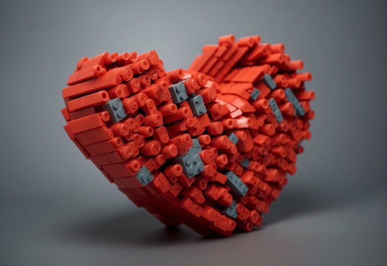 How to Build a Lego Heart: Lay out red Lego bricks in a heart shape. Stack bricks to create a 3D heart. Add smaller bricks for details
