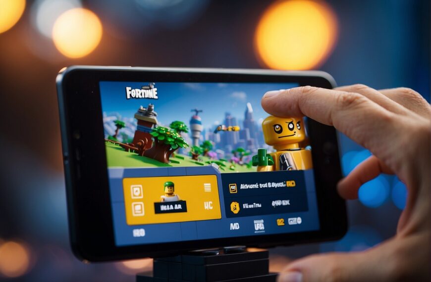 How Do You Select a World in Lego Fortnite: A hand reaches for a world selection screen in a Lego Fortnite game