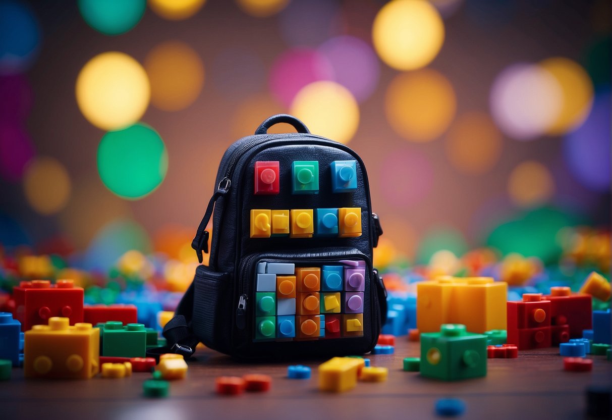 Does Your Backpack Disappear in LEGO Fortnite: A backpack sits on the ground in a colorful Lego Fortnite world.
